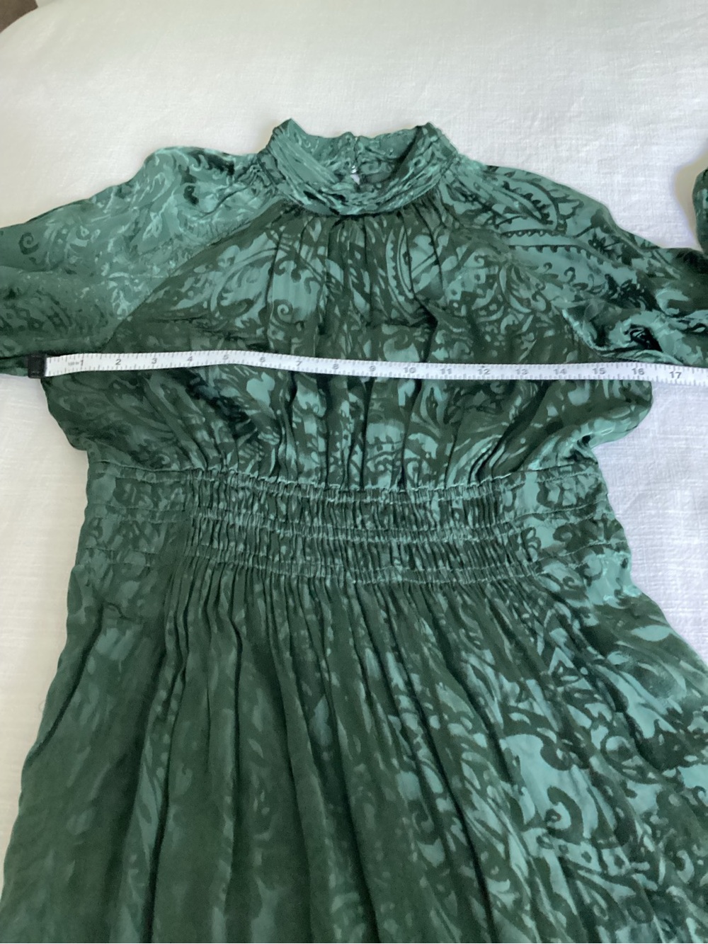 Anthropologie The Somerset Maxi Dress Mock-Neck Edition Small Green Tiered - Picture 12 of 16